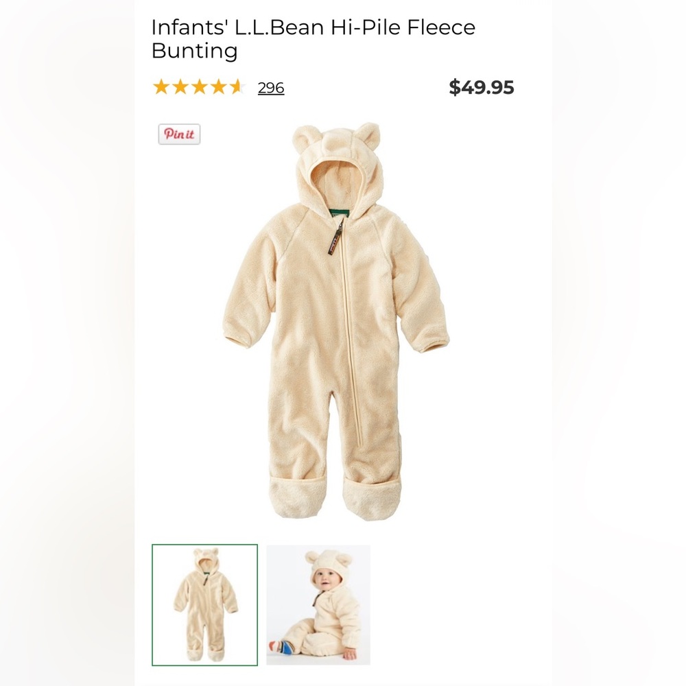 L.l. Bean infants fleece bunting